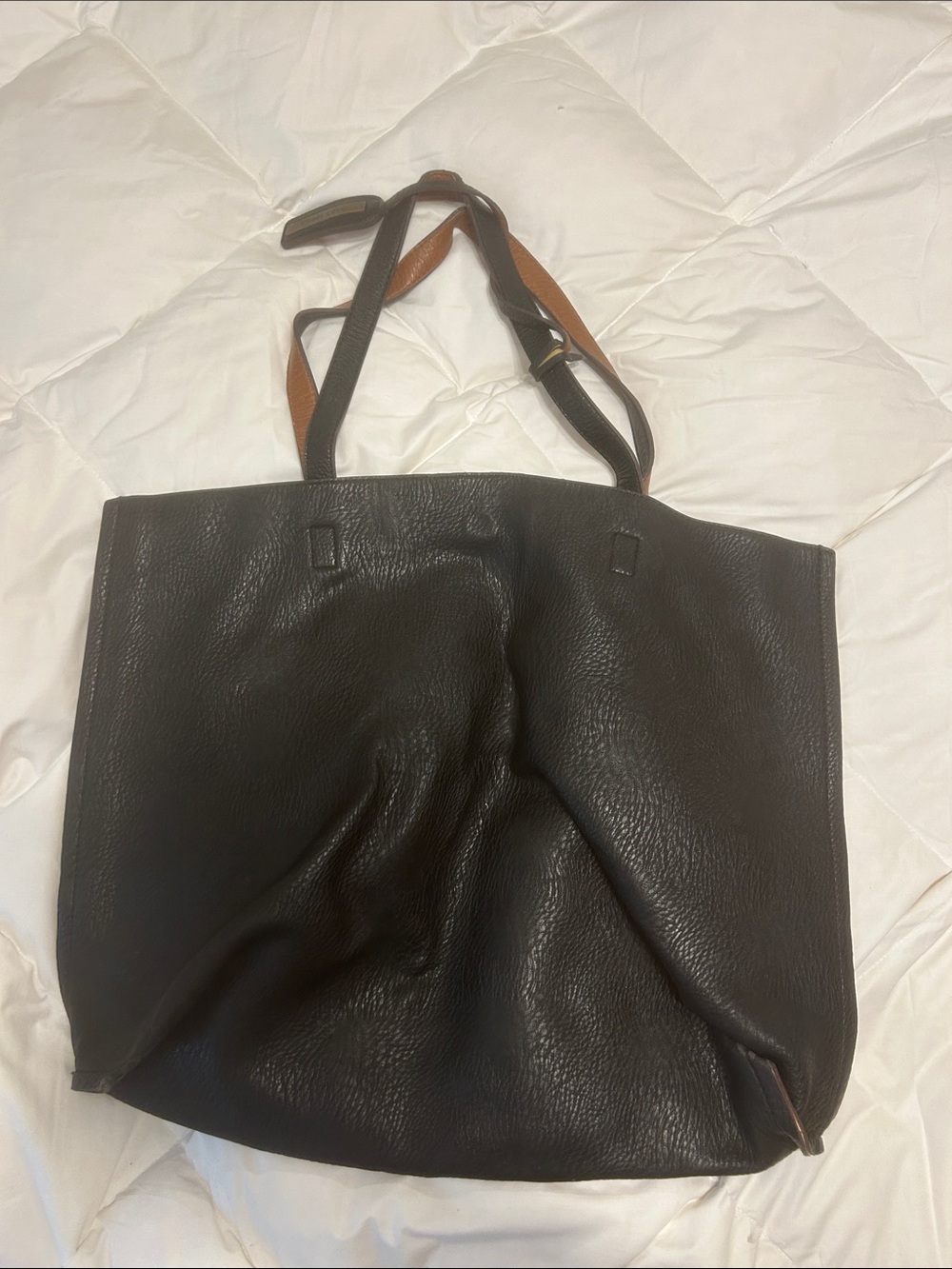 Street Level Dark Brown and Black Leather Strap Accent